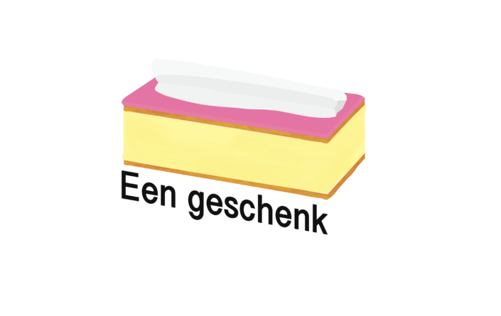 Een geschenk (tompoes gebak)Spiegel-Express Een geschenk (Tompoes gebak) Spiegel-Express